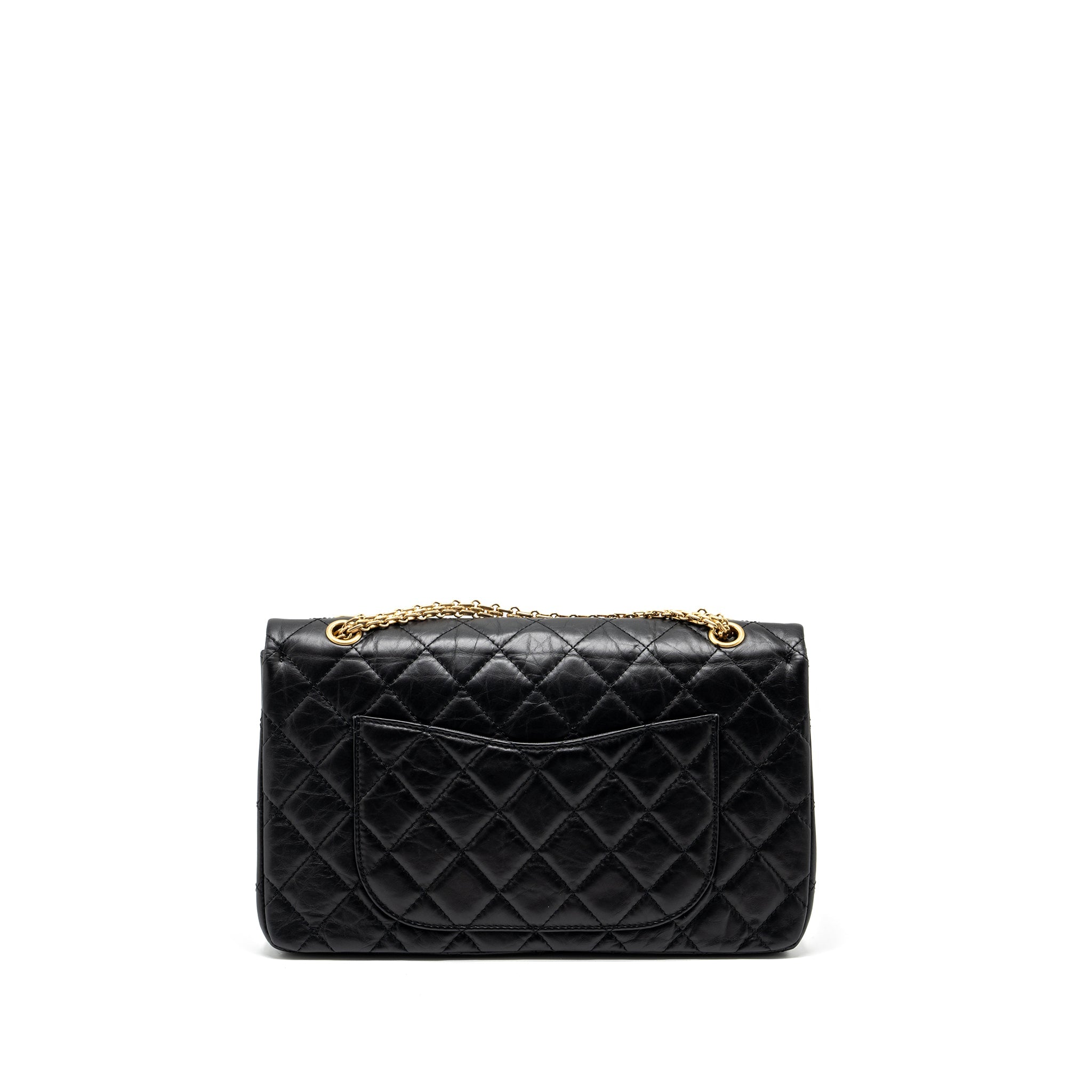 CHANEL MAXI 2.55 REISSUE FLAP BAG AGED CALFSKIN BLACK GHW
