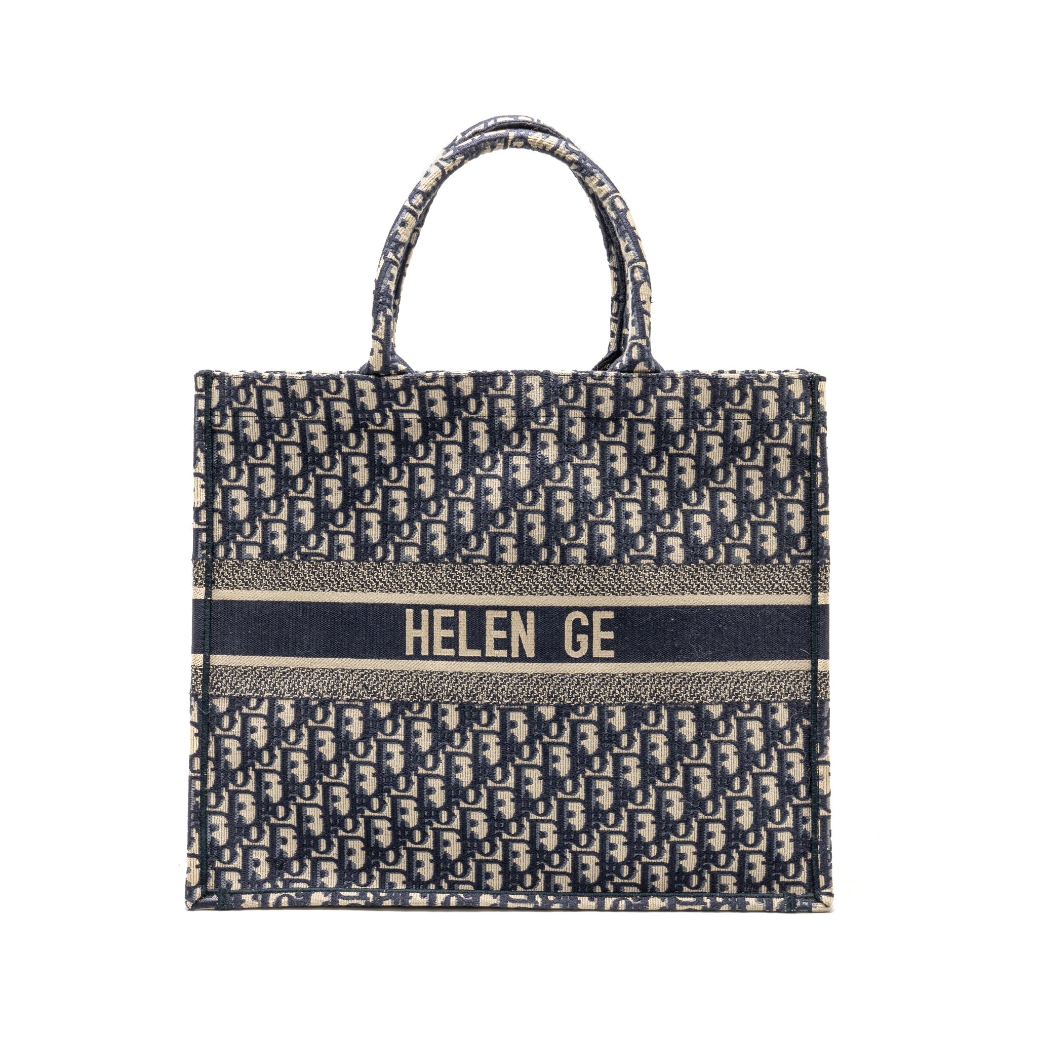 DIOR LARGE BOOK TOTE DIOR OBLIQUE CANVAS BLUE