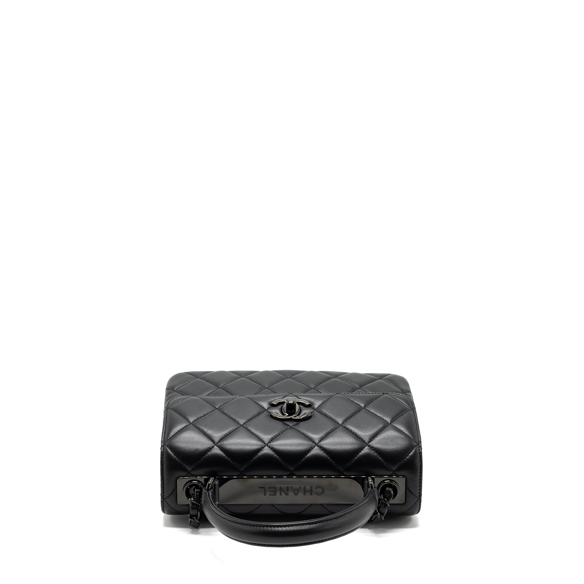 CHANEL SMALL TRENDY CC FLAP BAG LAMBSKIN SO BLACK(MICROCHIP)