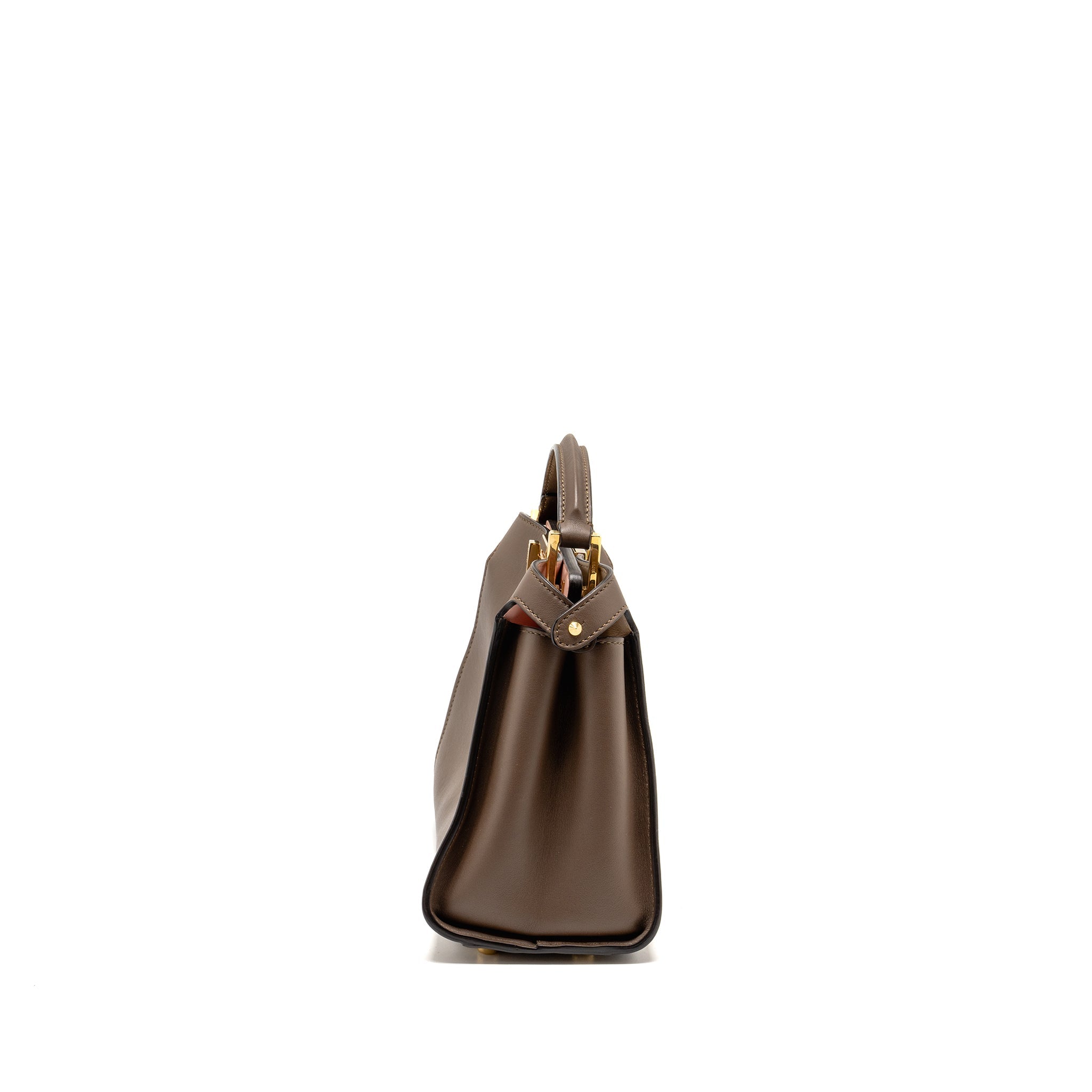 FENDI SMALL PEEKABOO ICONIC BAG CALFSKIN BROWN GHW