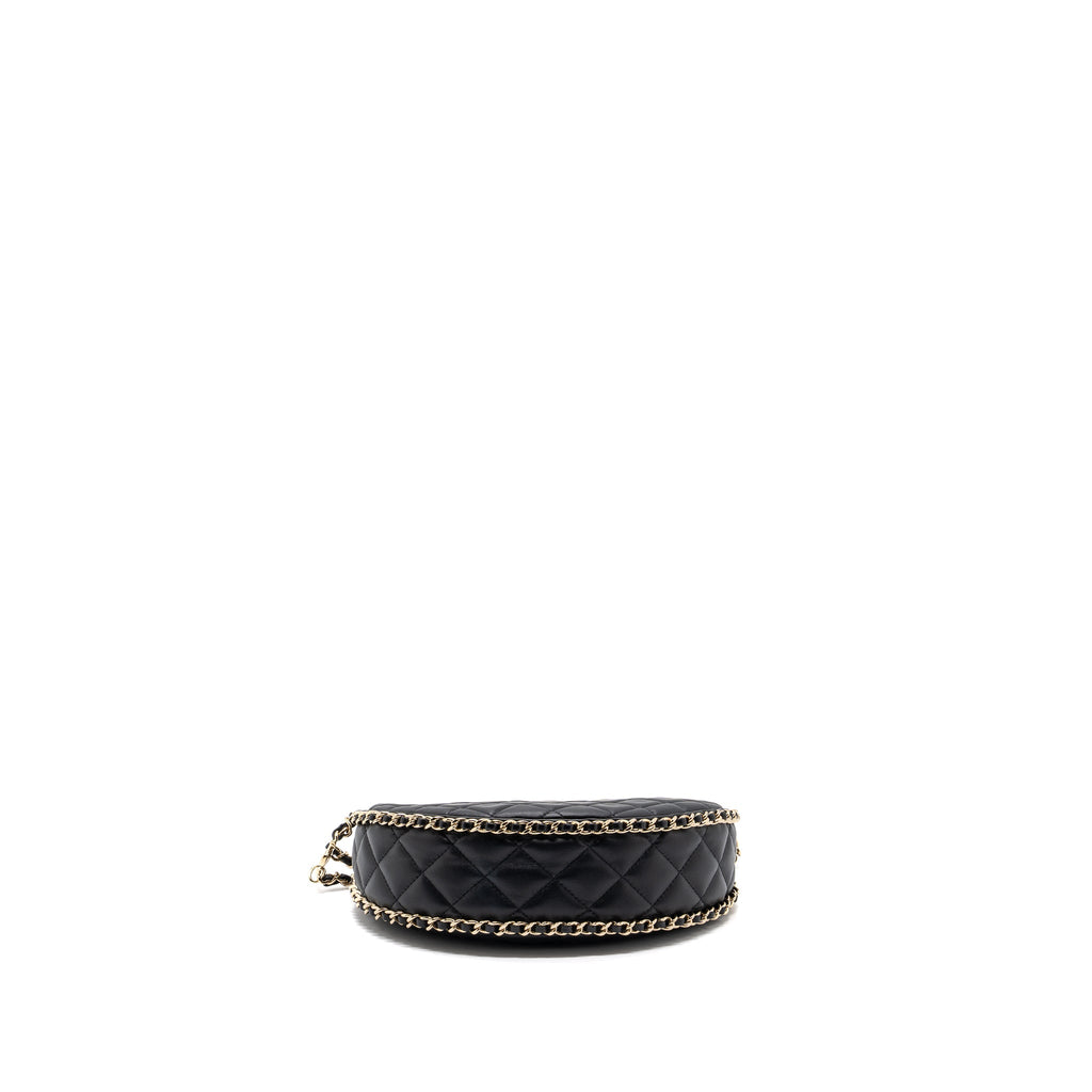 CHANEL SMALL MOON HOBO BAG LAMBSKIN BLACK LGHW (MICROCHIP)
