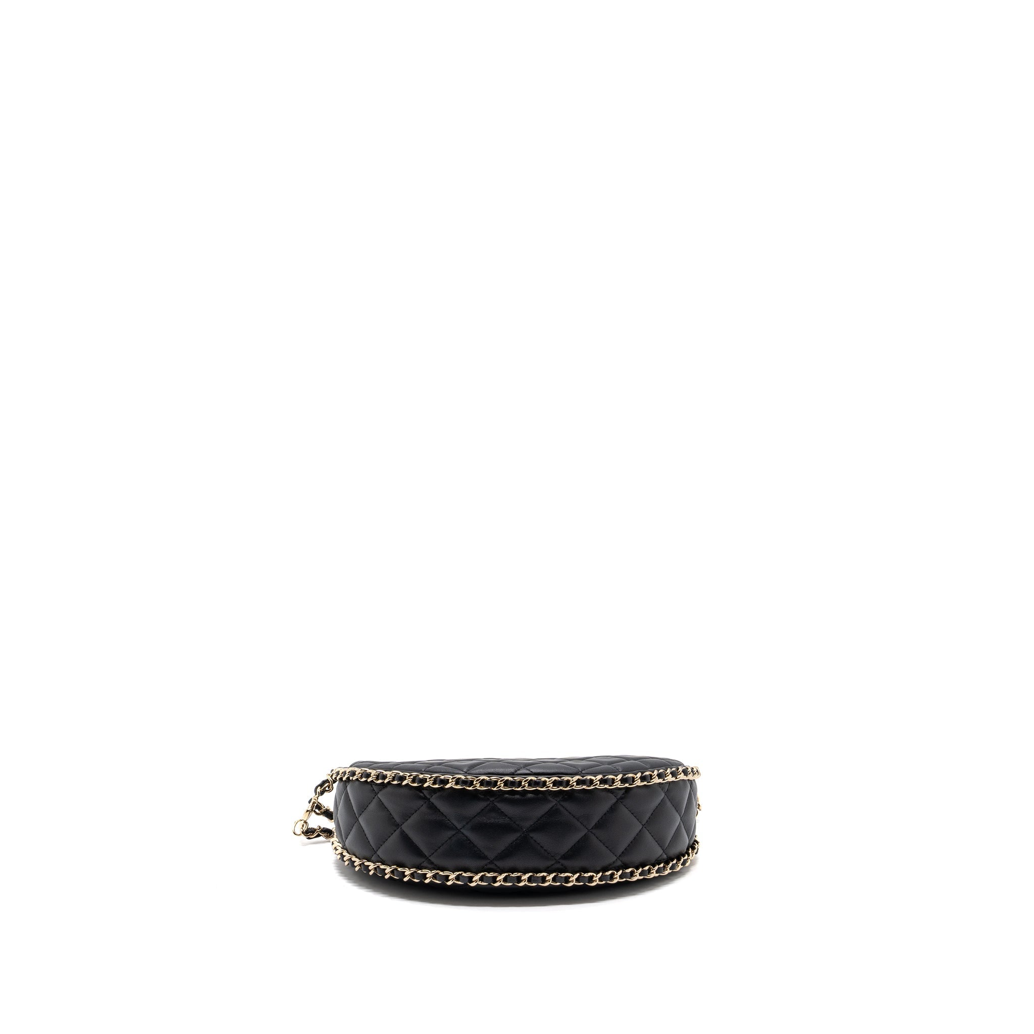 CHANEL SMALL MOON HOBO BAG LAMBSKIN BLACK LGHW (MICROCHIP)