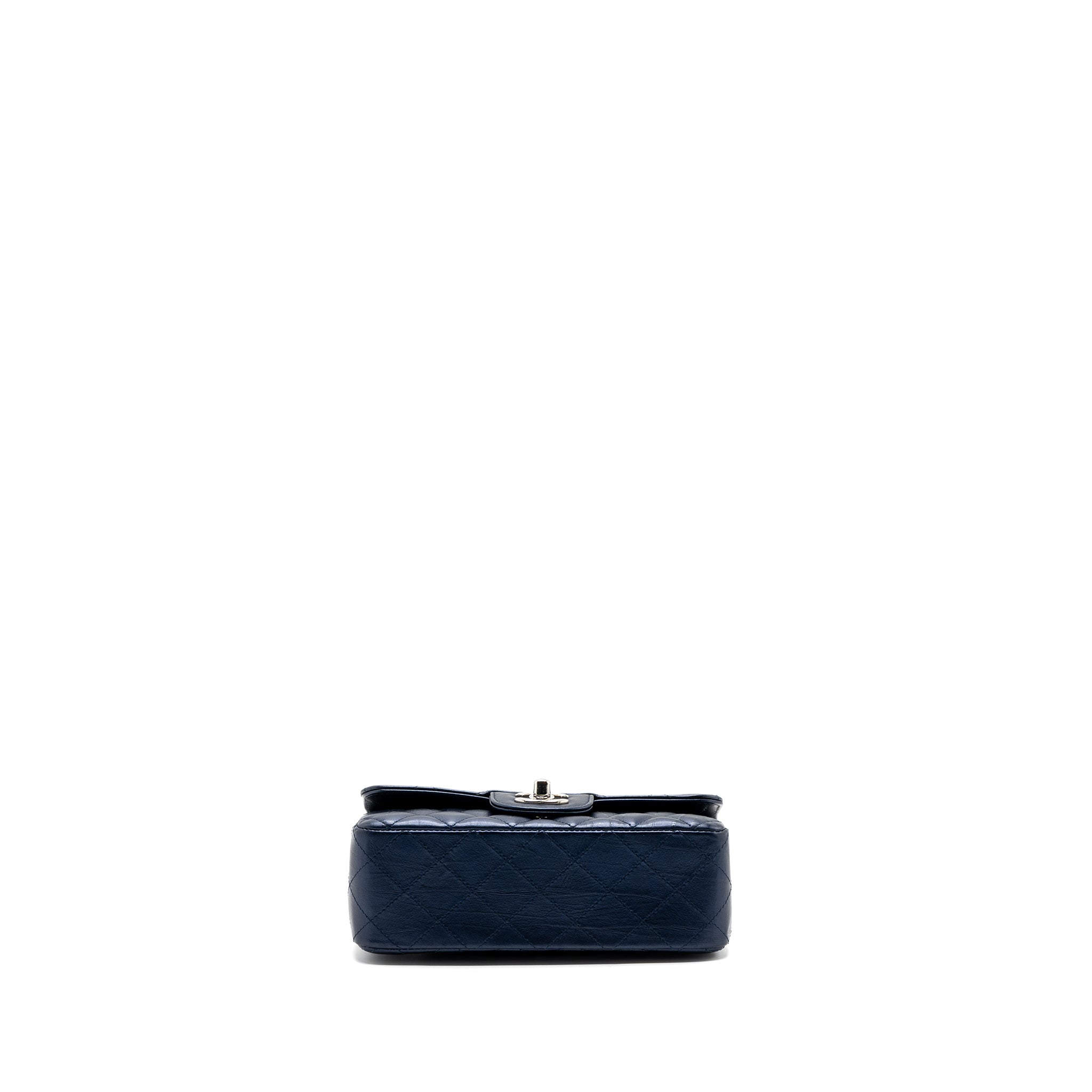 CHANEL MINI RECTANGULAR FLAP BAG CALFSKIN LIMITED DARK BLUE SHW