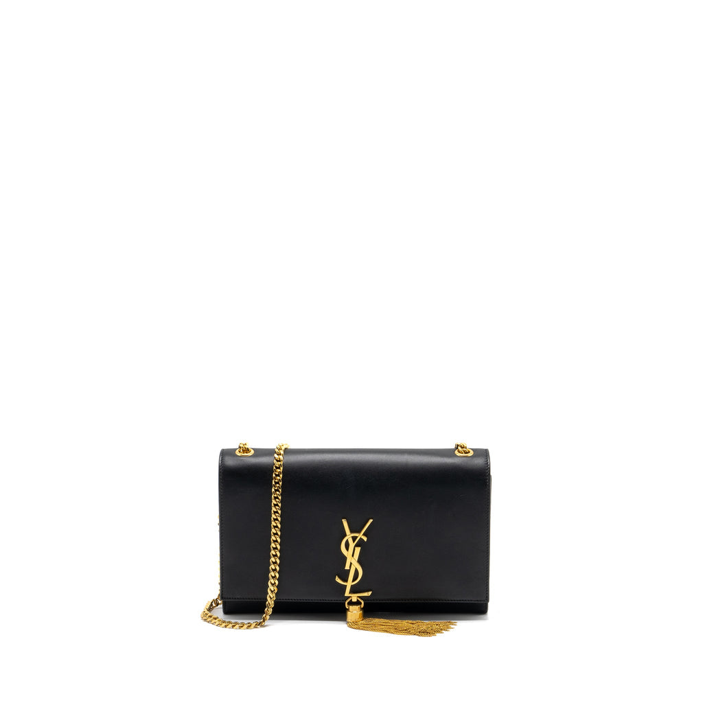 SAINT LAUREN MEDIUM KATE WITH TASSEL CALFSKIN BLACK GHW