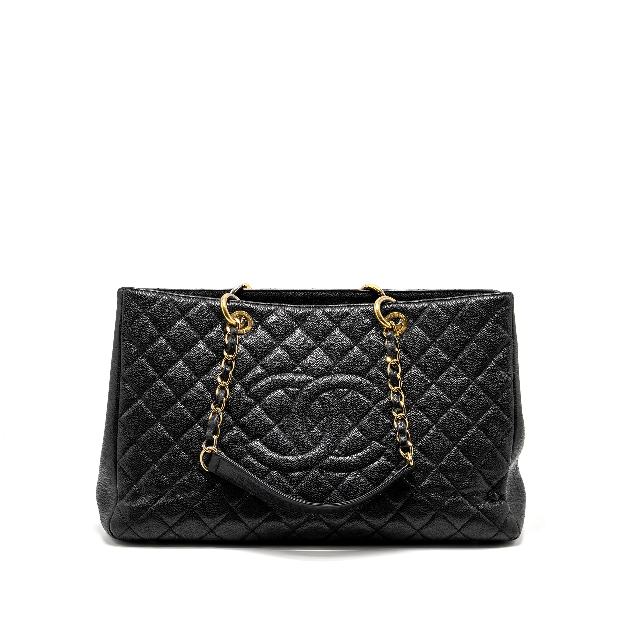 CHANEL GRAND SHOPPING TOTE BAG XL CAVIAR BLACK GHW
