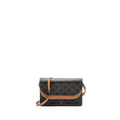 CELINE WALLET ON STRAP TRIOMPHE CANVAS/SMOOTH LAMBSKIN TAN GHW