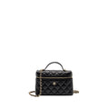 CHANEL TOP HANDLE VANITY WITH CHAIN CAVIAR BLACK LGHW (MICROCHIP)
