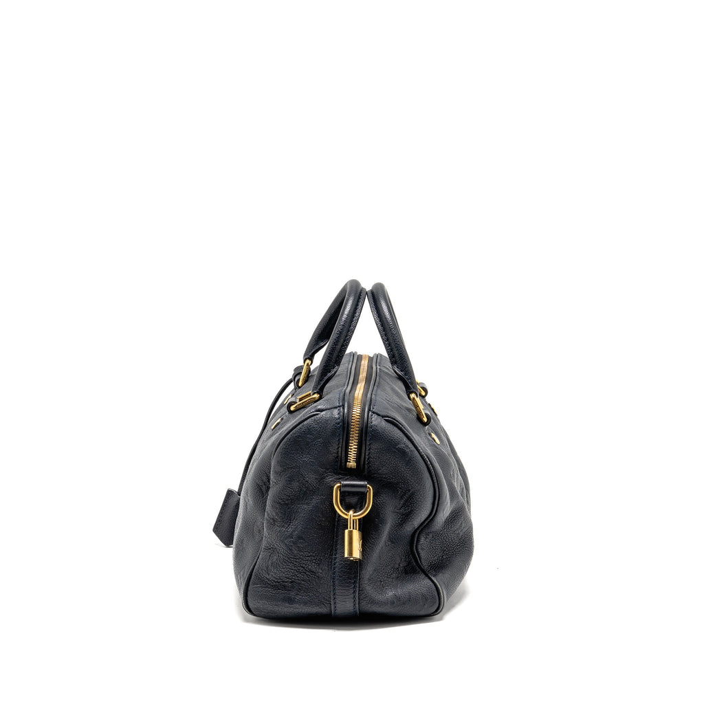 LOUIS VUITTON SPEEDY BANDOULIERE 25 MONOGRAM EMPREINTE LEATHER NAVY GHW