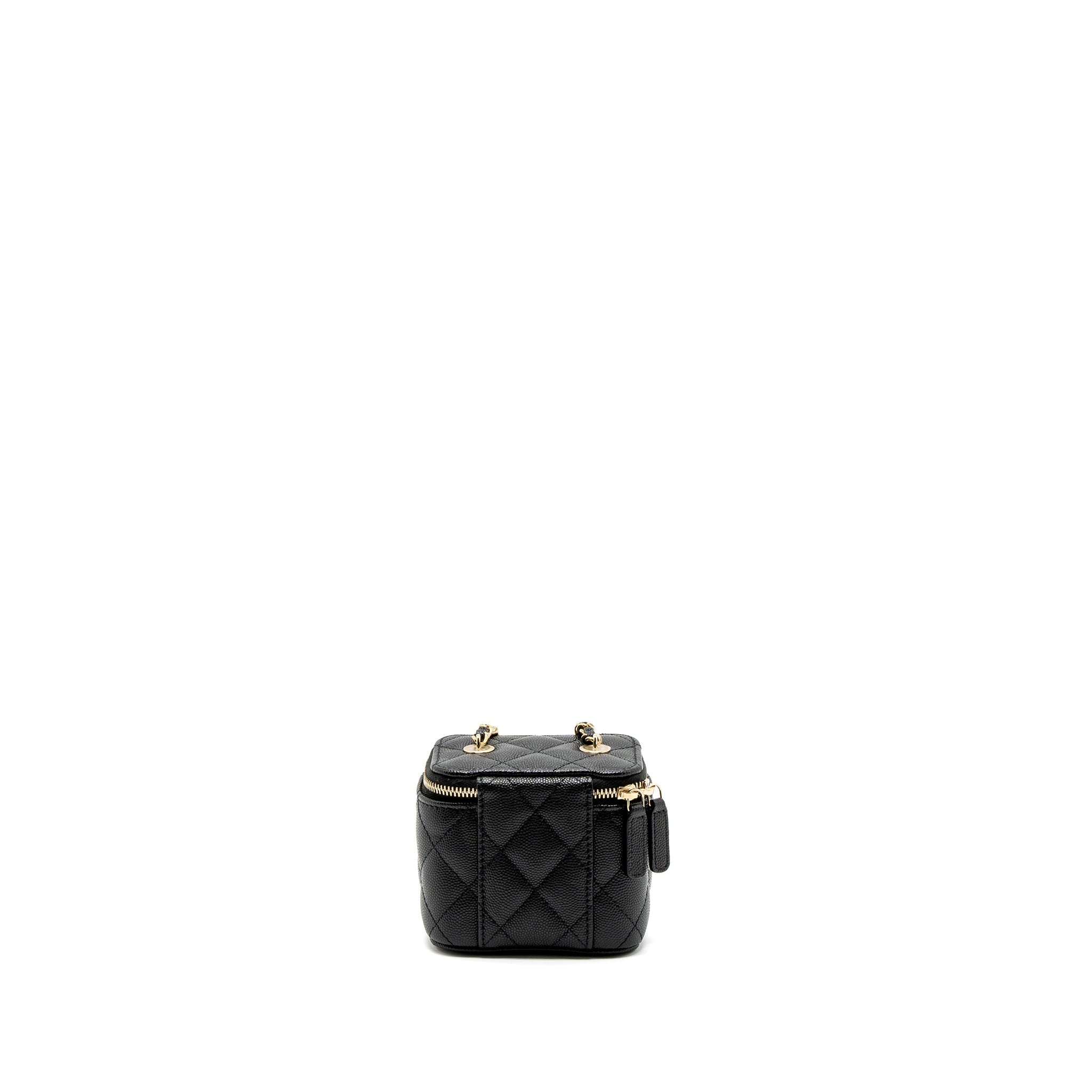 CHANEL MINI VANITY WITH CHAIN CAVIAR BLACK LGHW (MICROCHIP)