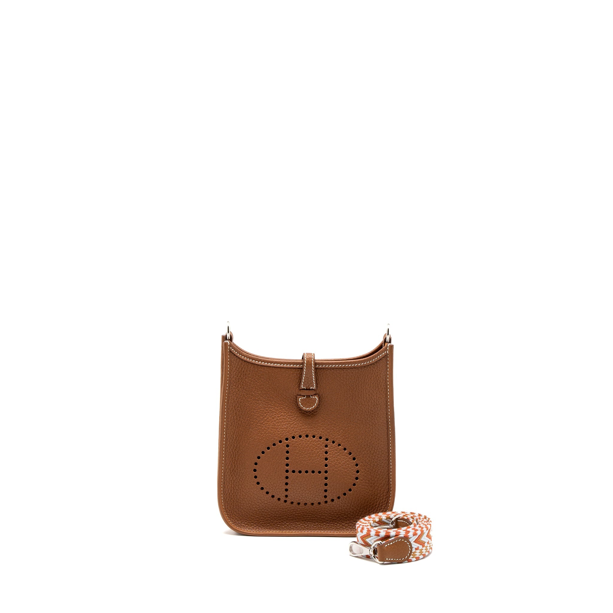 HERMES MINI EVELYNE CLEMENCE GOLD/CORNALINE-BLANC SHW
