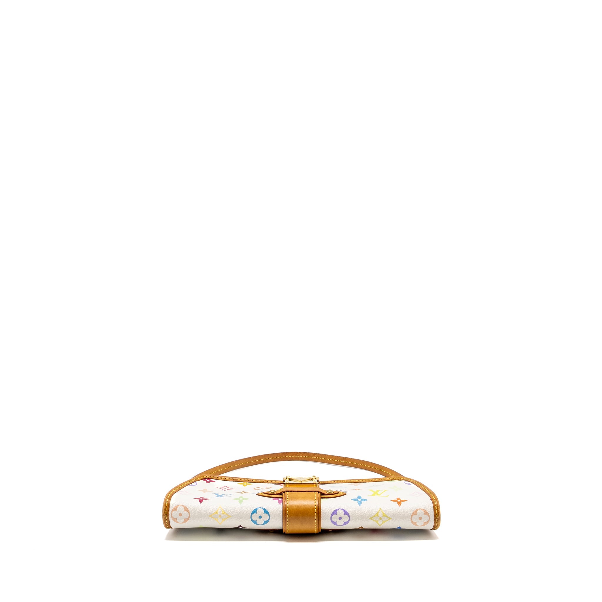 LOUIS VUITTON VINTAGE SHIRLEY CLUTCH MULTICOLOUR MONOGRAM CANVAS WHITE GHW