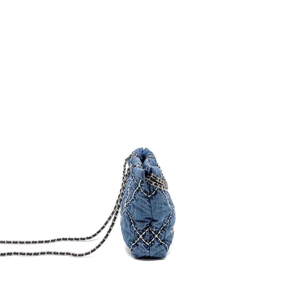 CHANEL MINI 22 DENIM LIGHT BLUE SHW (MICROCHIP)