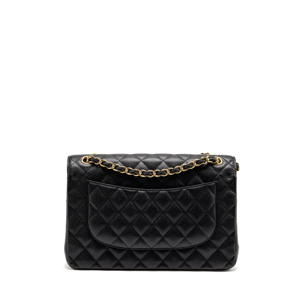 CHANEL JUMBO CLASSIC DOUBLE FLAP BAG CAVIAR BLACK GHW