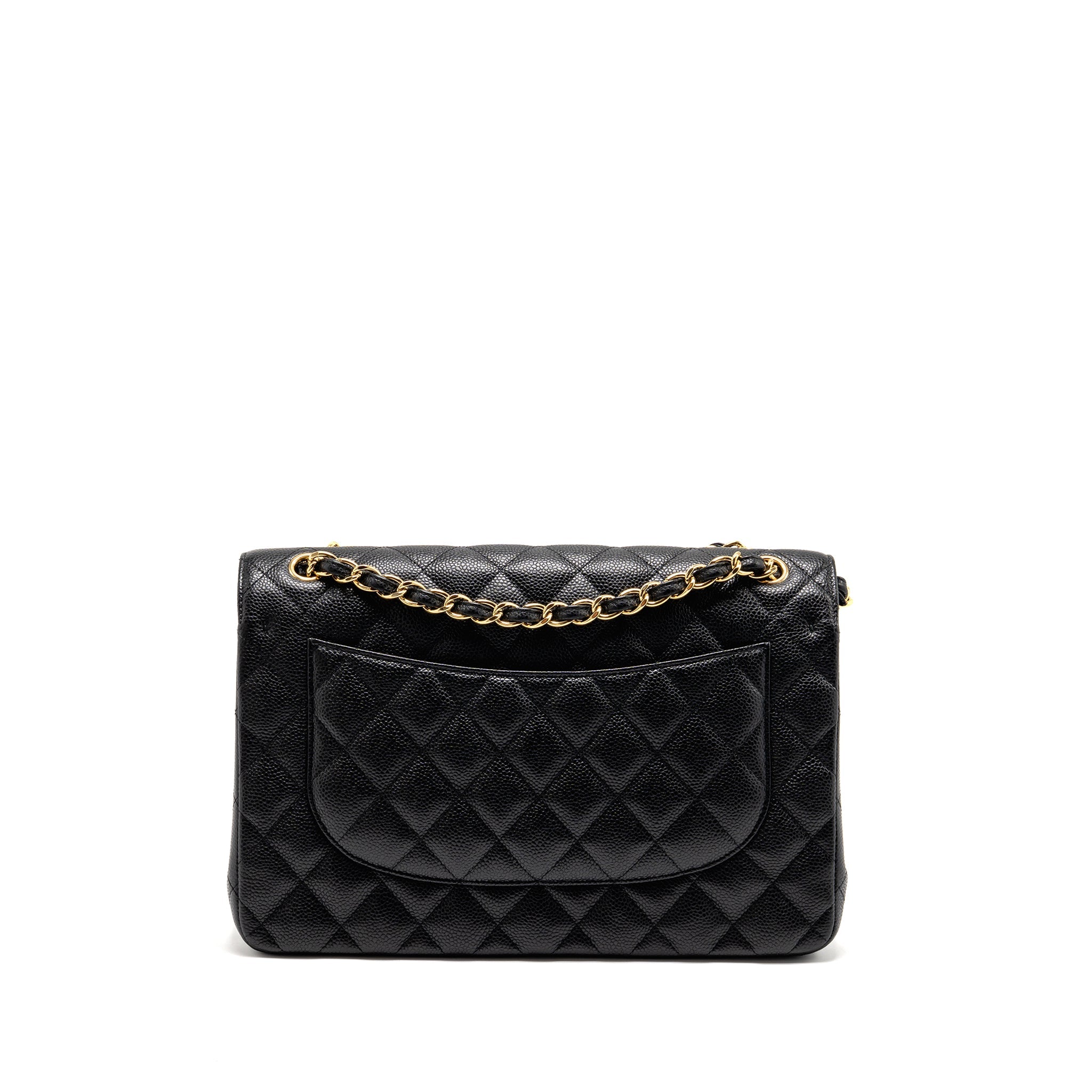 CHANEL JUMBO CLASSIC DOUBLE FLAP BAG CAVIAR BLACK GHW