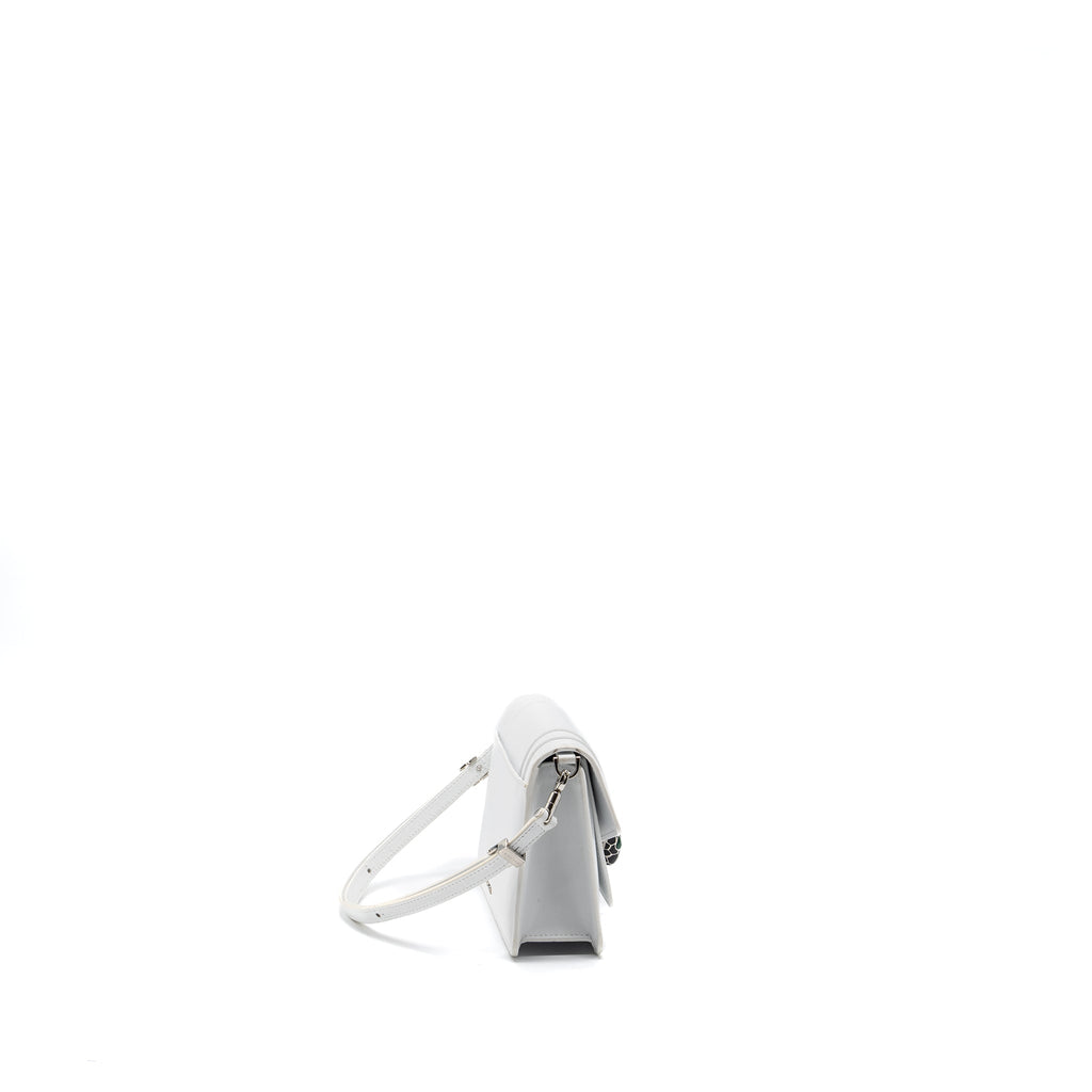 BVLGARI SERPENTI FOREVER EAST-WEST SHOULDER BAG CALFSKIN WHITE SHW