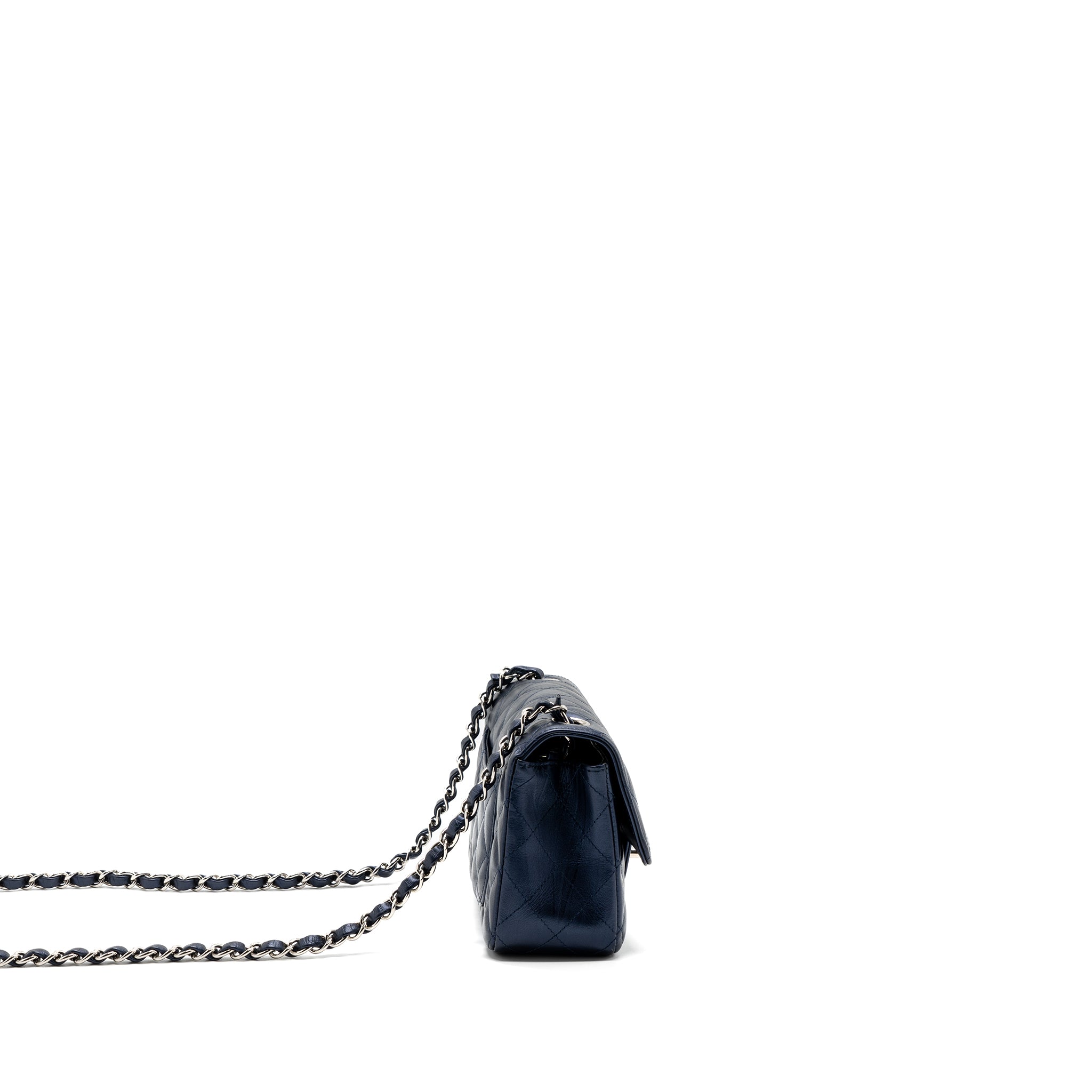 CHANEL MINI RECTANGULAR FLAP BAG CALFSKIN LIMITED DARK BLUE SHW