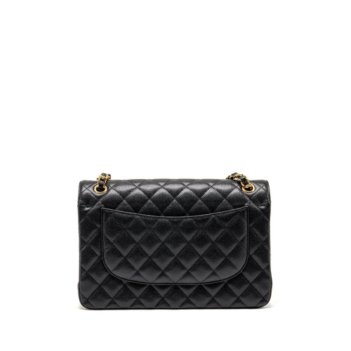 CHANEL JUMBO CLASSIC DOUBLE FLAP BAG CAVIAR BLACK GHW (MICROCHIP)