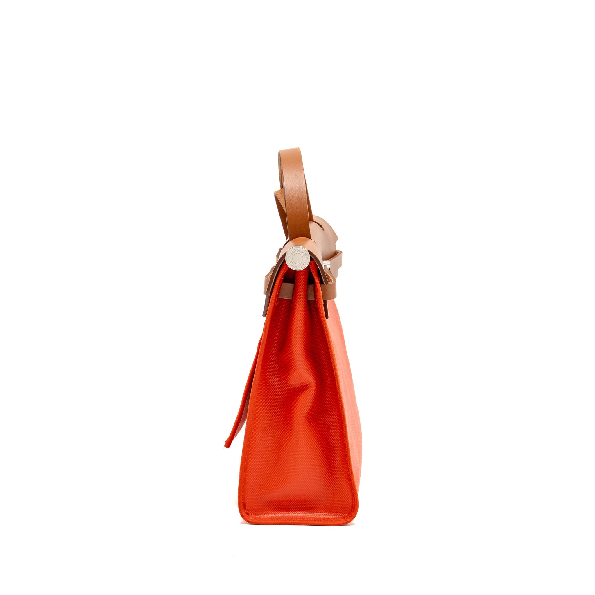 HERMES HERBAG31 ZIP BAG TOILE H BERLINE CANVAS / HUNTER CAPUCINE-ECRU-BEIGE / FAUVE SHW