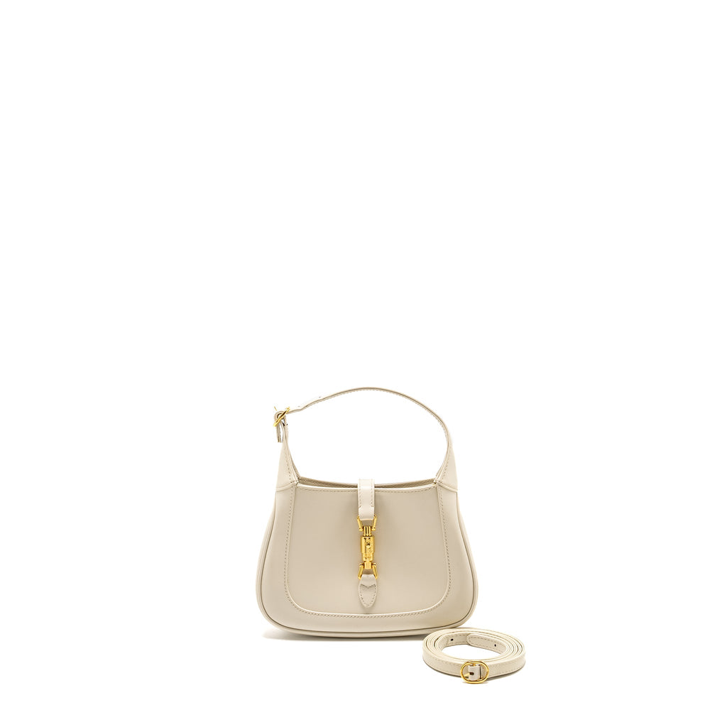 GUCCI JACKIE 1961 MINI SHOULDER BAG CALFSKIN WHITE GHW