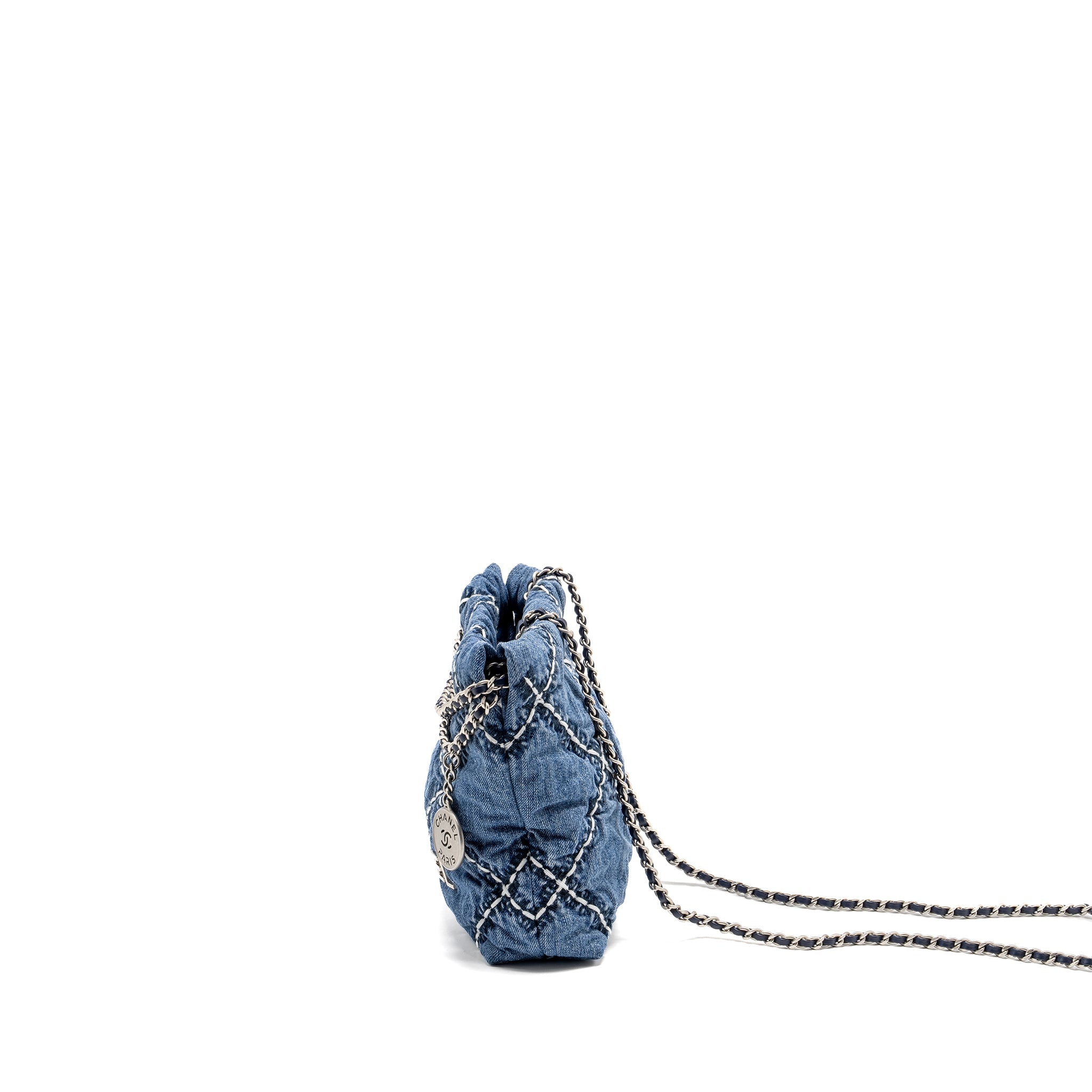 CHANEL MINI 22 DENIM LIGHT BLUE SHW (MICROCHIP)