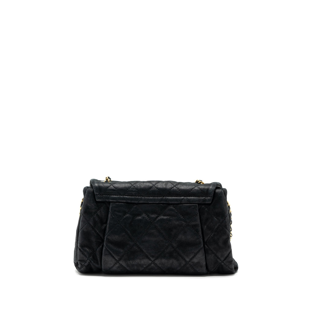 CHANEL QUILTED SEASONAL FLAP BAG CALFSKIN IRIDESCENT BLACK WITH GHW