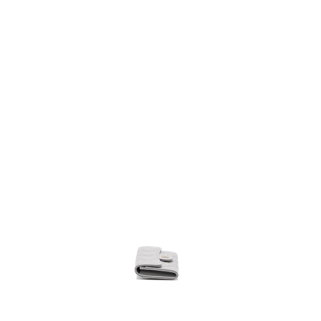 CHANEL CLASSIC FLAP CARD HOLDER CAVIAR LIGHT GREY LGHW
