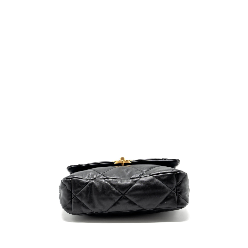 CHANEL MEDIUM 19 BAG LAMBSKIN BLACK MULTICOLOURED HARDWARE(MICROCHIP)