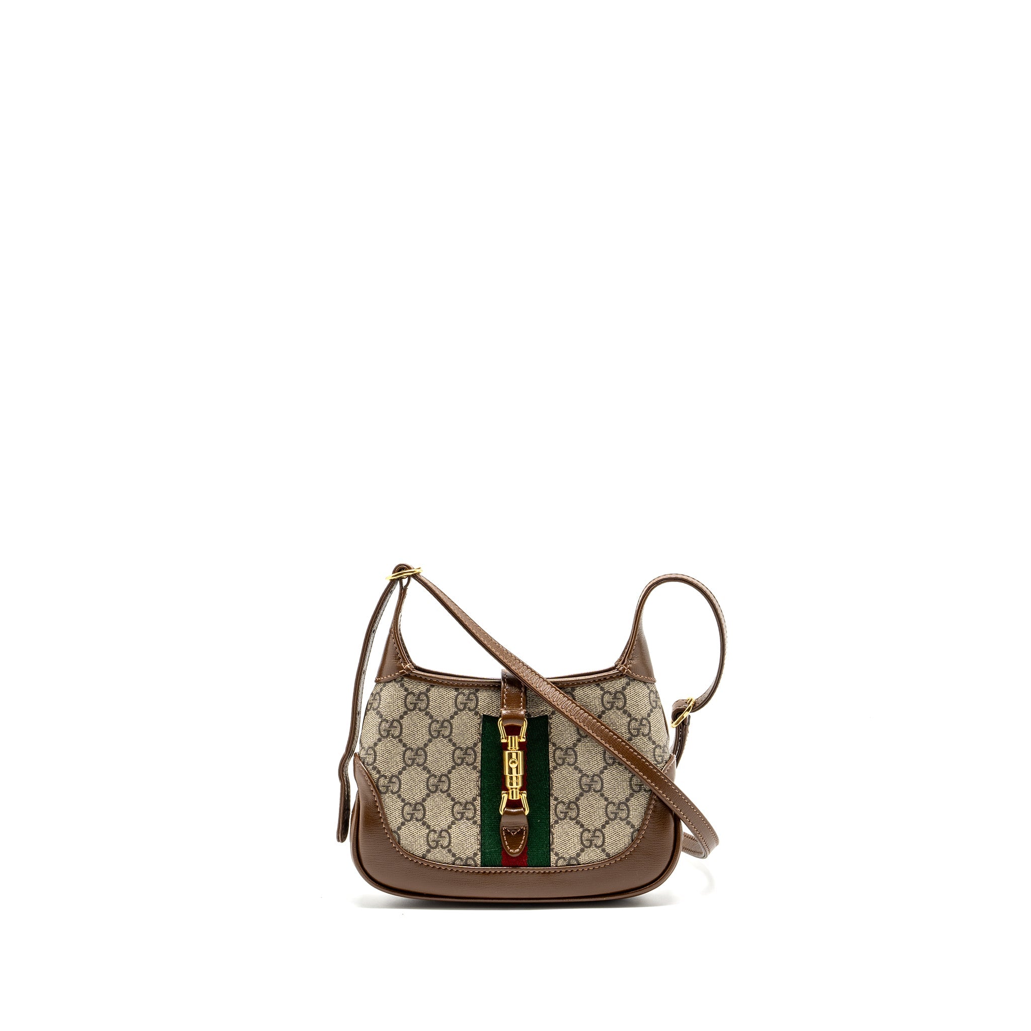 GUCCI JACKIE 1961 MINI SHOULDER BAG GG SUPREME CANVAS/CALFSKIN BROWN/MULTICOLOUR GHW