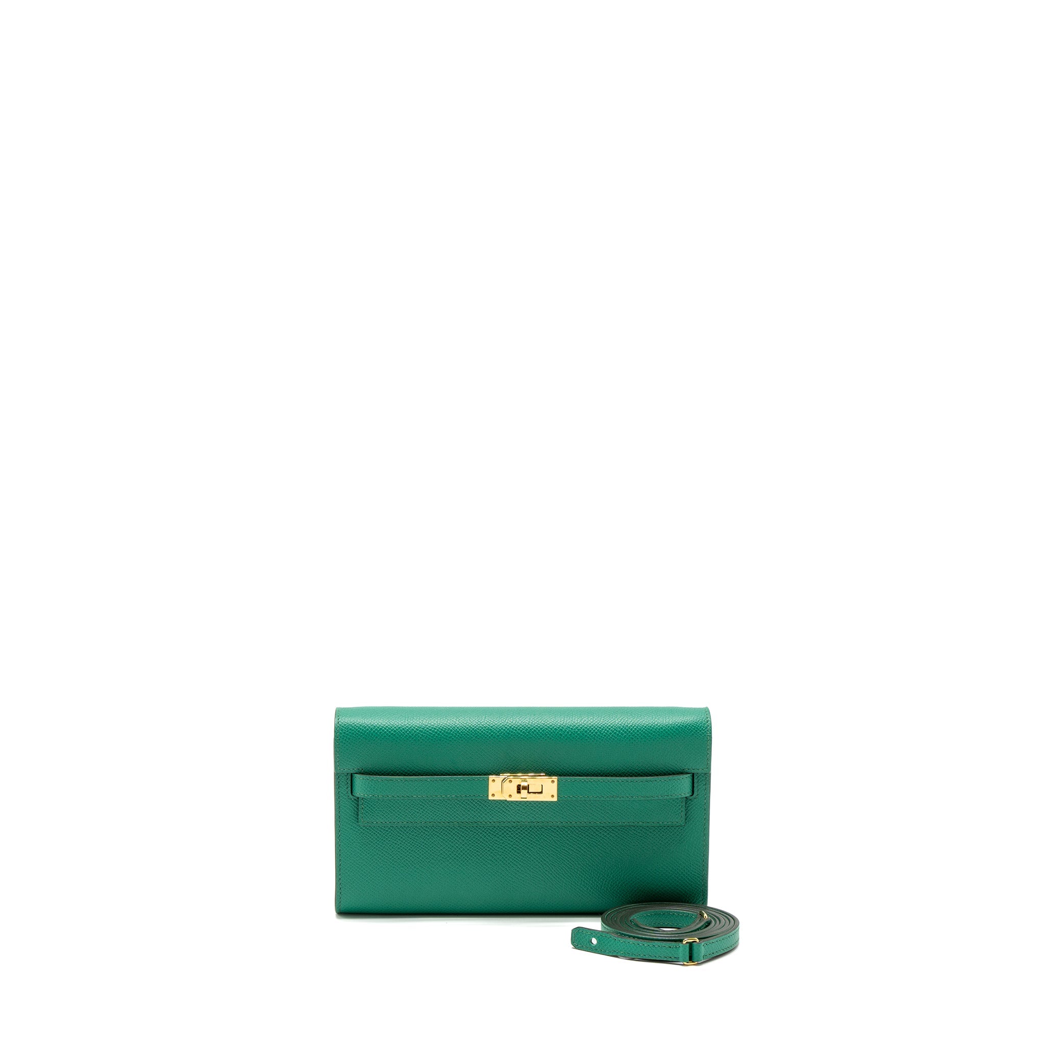 HERMES CLASSIC KELLY TO GO EPSOM 06 VERT JADE GHW