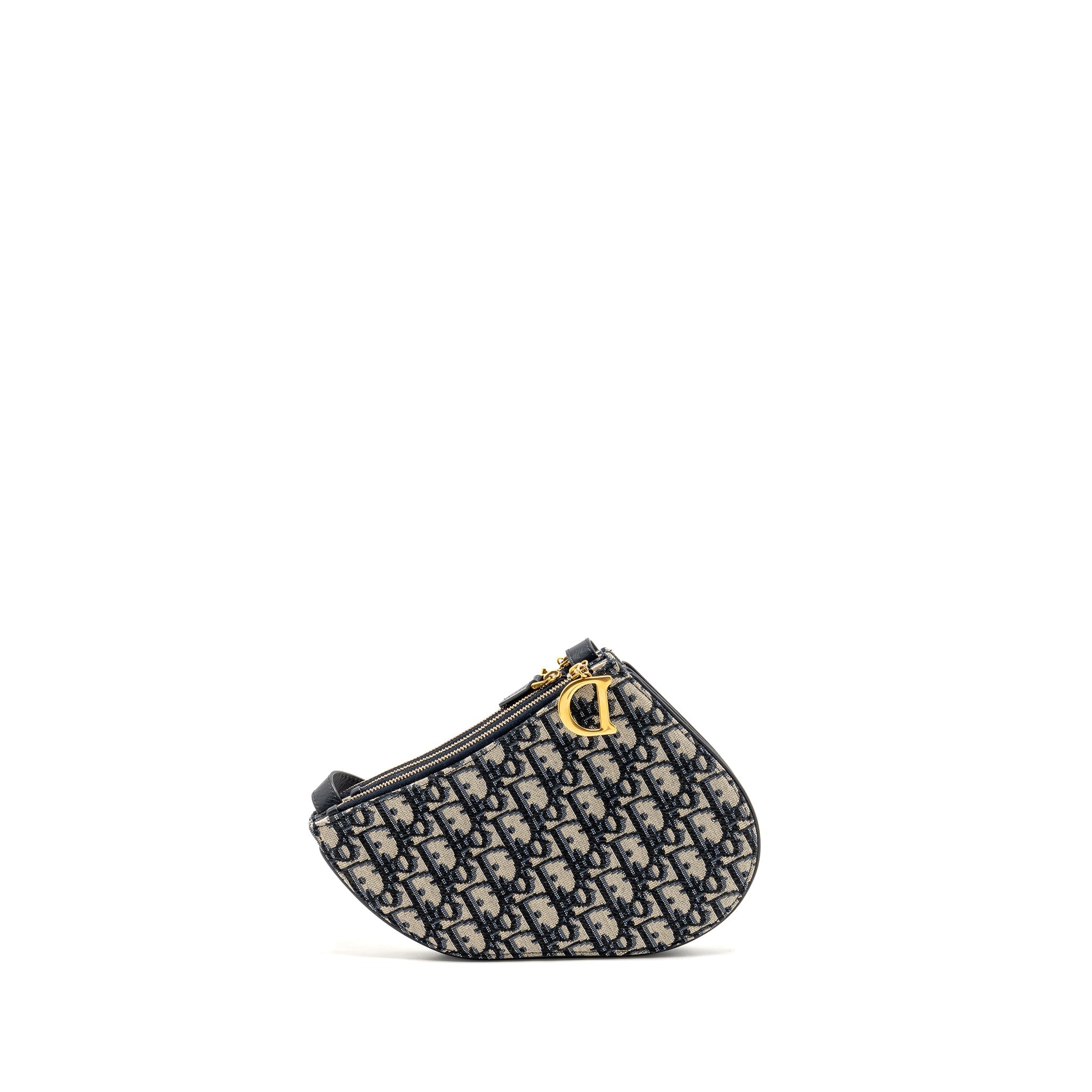 DIOR SADDLE TRIO POUCH WITH STRAP OBLIQUE CANVAS GHW