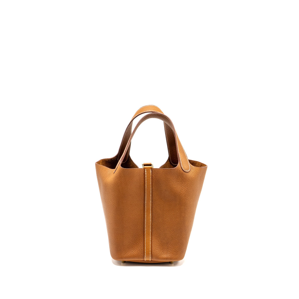 HERMES PICOTIN 18 LOCK BAG BARENIA FAUBOURG FAUVE GHW