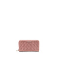 MIU MIU MATELASSE LEATHER ZIP AROUND LONG WALLET PINK SHW