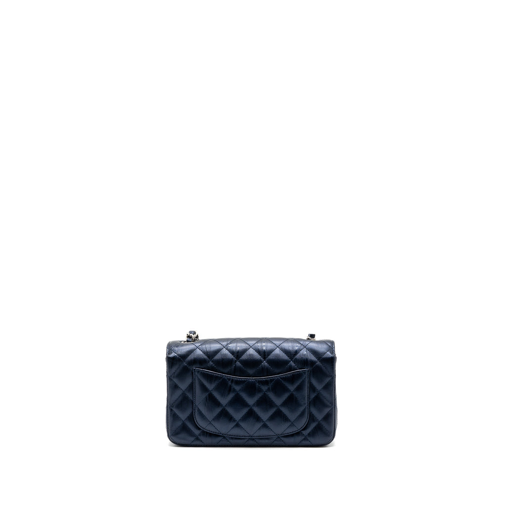 CHANEL MINI RECTANGULAR FLAP BAG CALFSKIN LIMITED DARK BLUE SHW