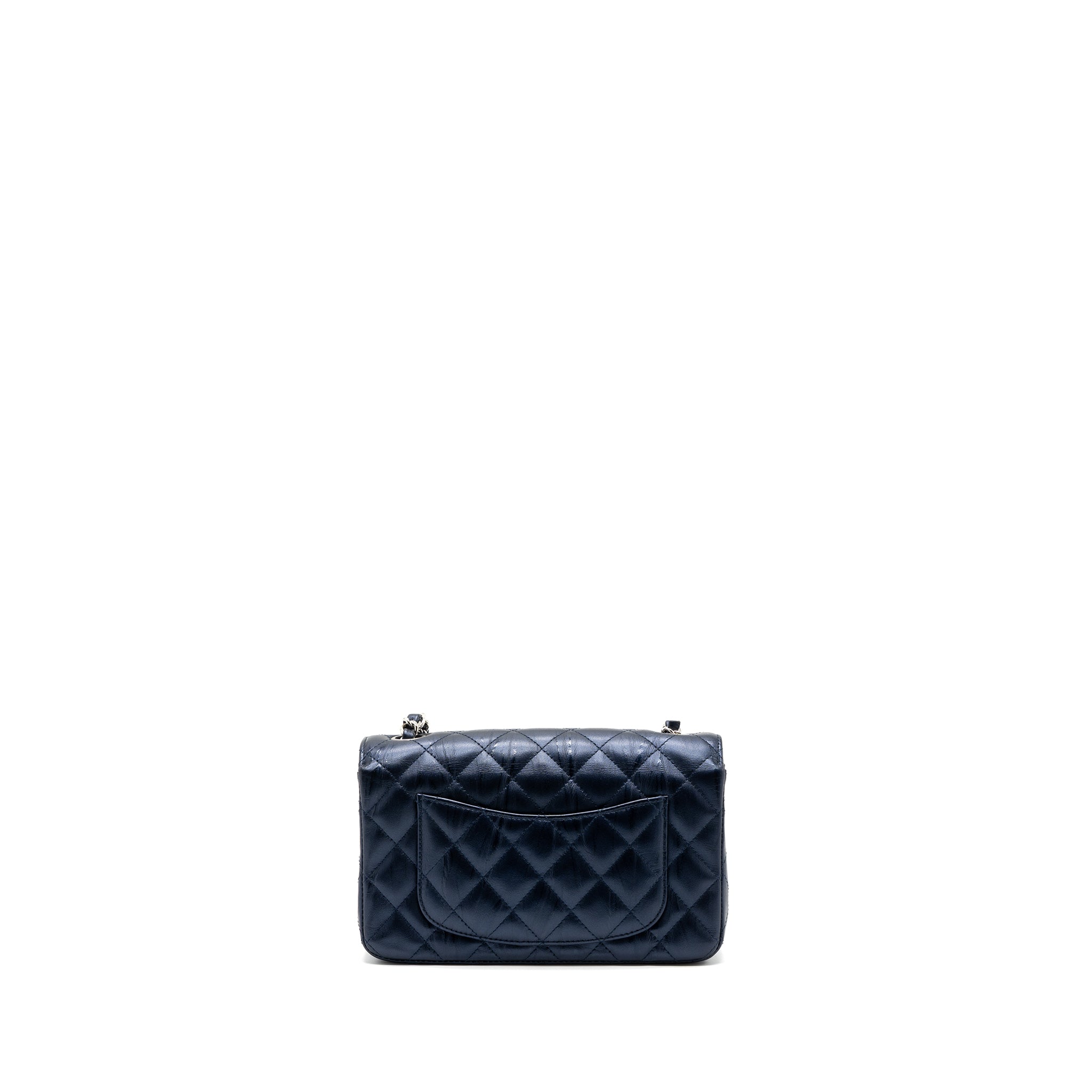 CHANEL MINI RECTANGULAR FLAP BAG CALFSKIN LIMITED DARK BLUE SHW