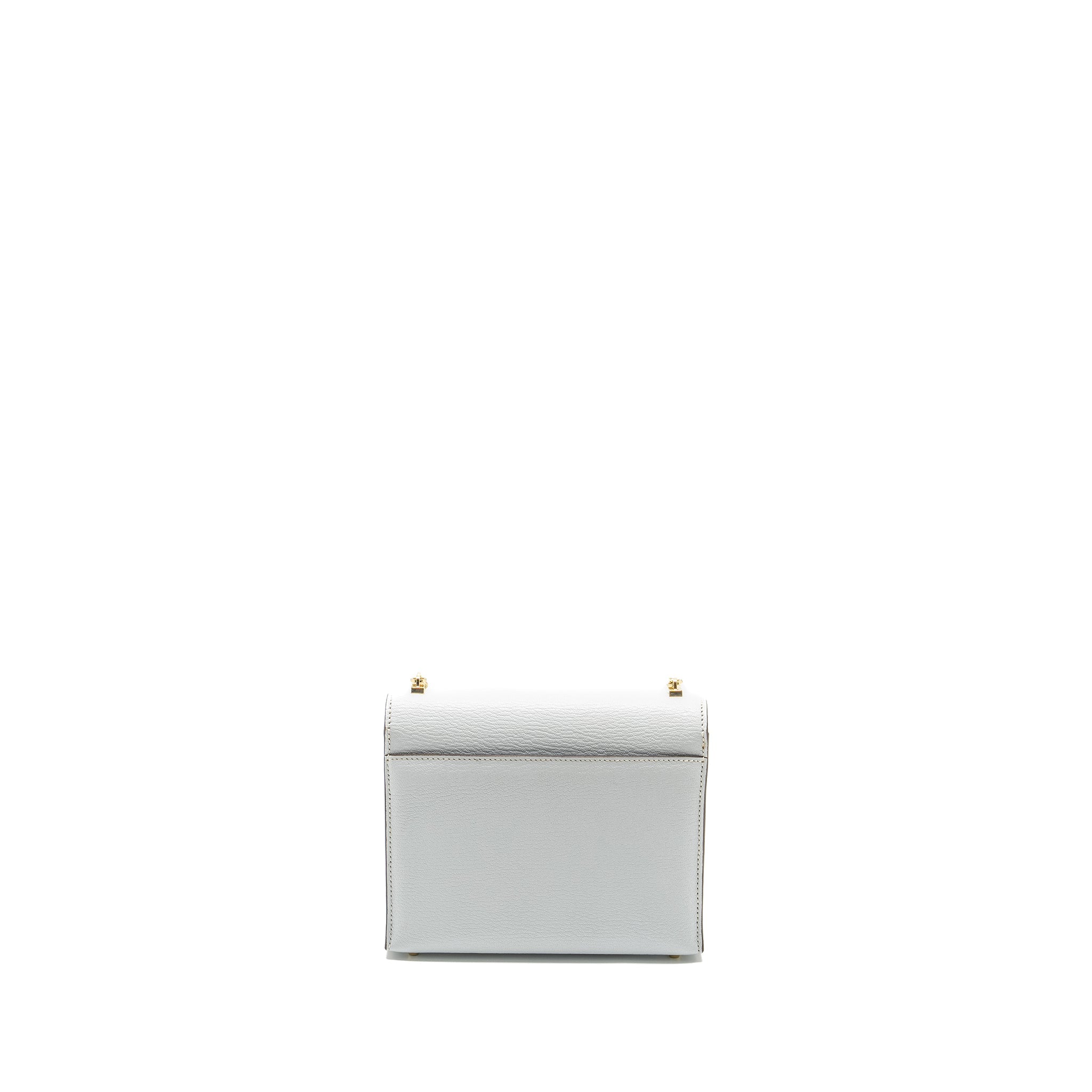 HERMES MINI VERROU CHEVRE MYSORE BLUE BRUME GHW
