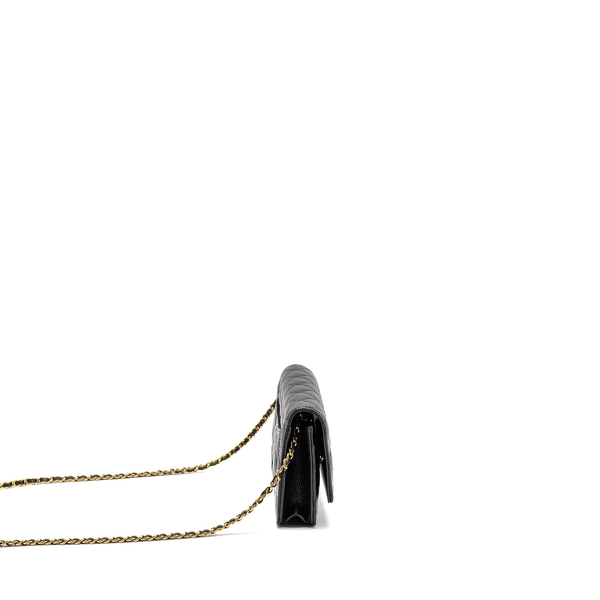 CHANEL CLASSIC WALLET ON CHAIN CAVIAR BLACK GHW