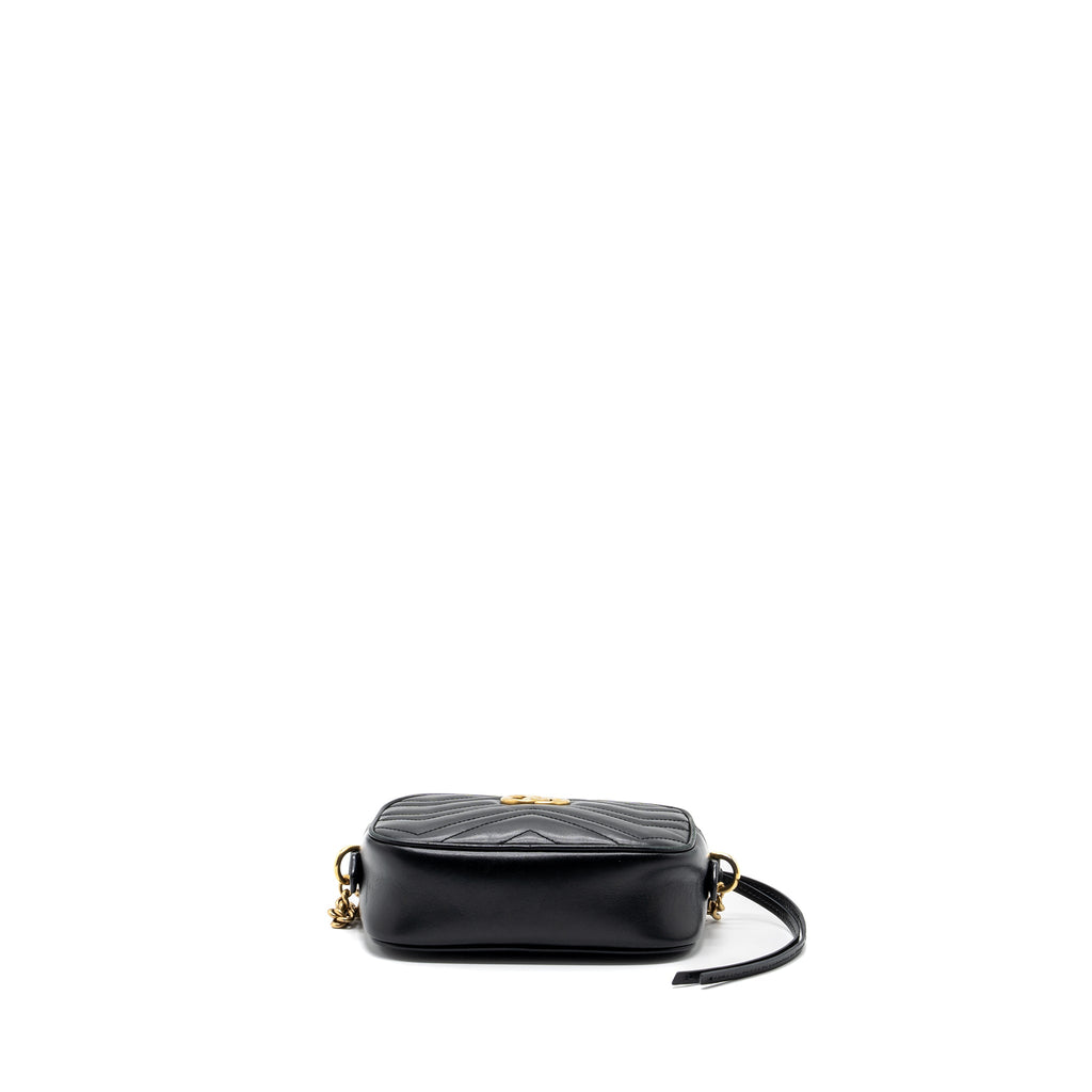 GUCCI GG MARMONT CAMERA BAG LEATHER BLACK GHW