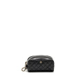 CHANEL DOUBLE ZIP POUCH COSMETIC CASE CAVIAR BLACK GHW (MICROCHIP)