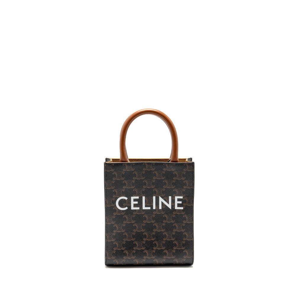 CELINE MINI VERTICAL CABAS TRIOMPHE CANVAS GHW