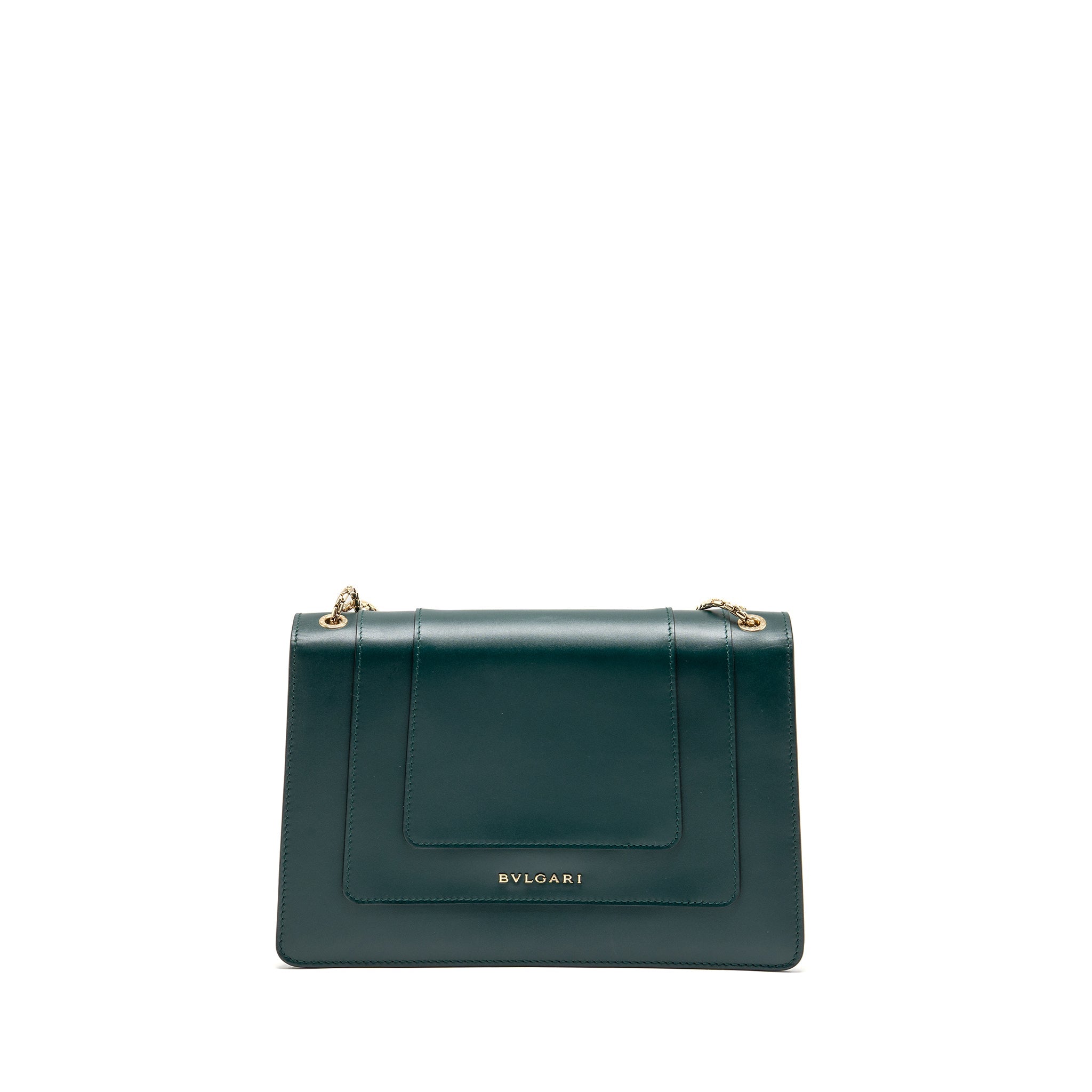 BVLGARI SERPENTI FOREVER FLAP BAG CALFSKIN GREEN LGHW