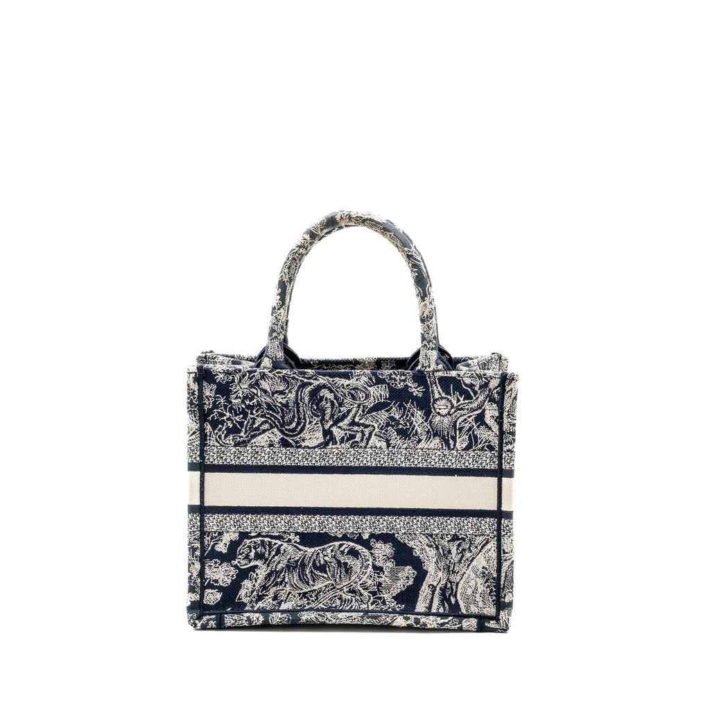 DIOR SMALL BOOK TOTE BLUE TOILE DE JOUY EMBROIDERY