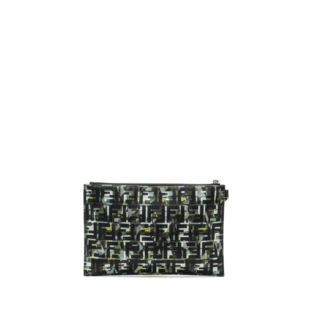 FENDI FF CAMOUFLAGE CLUTCH NYLON/LEATHER MULTICOLOUR SHW
