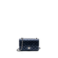 CHANEL MINI RECTANGULAR FLAP BAG CALFSKIN LIMITED DARK BLUE SHW