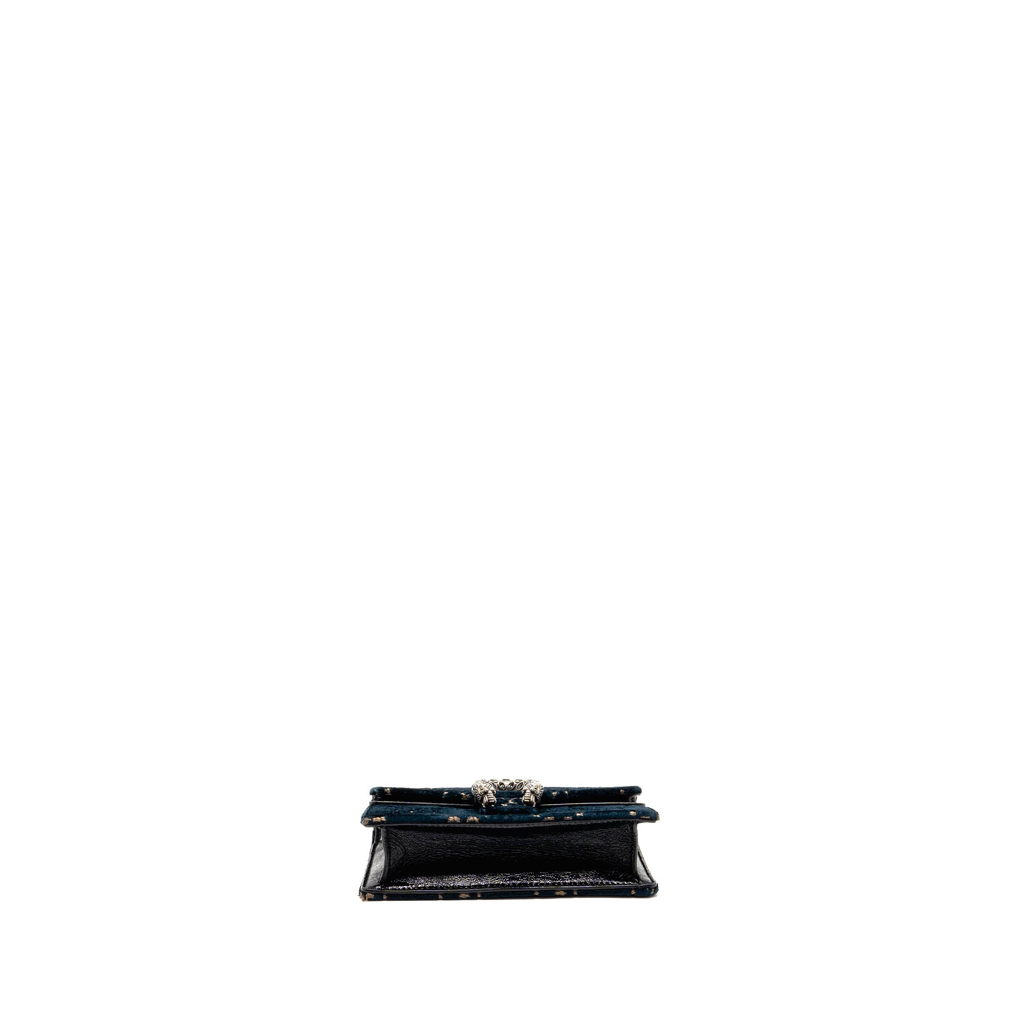 GUCCI DIONYSUS SUPER MINI BAG VELVET DARK BLUE SHW