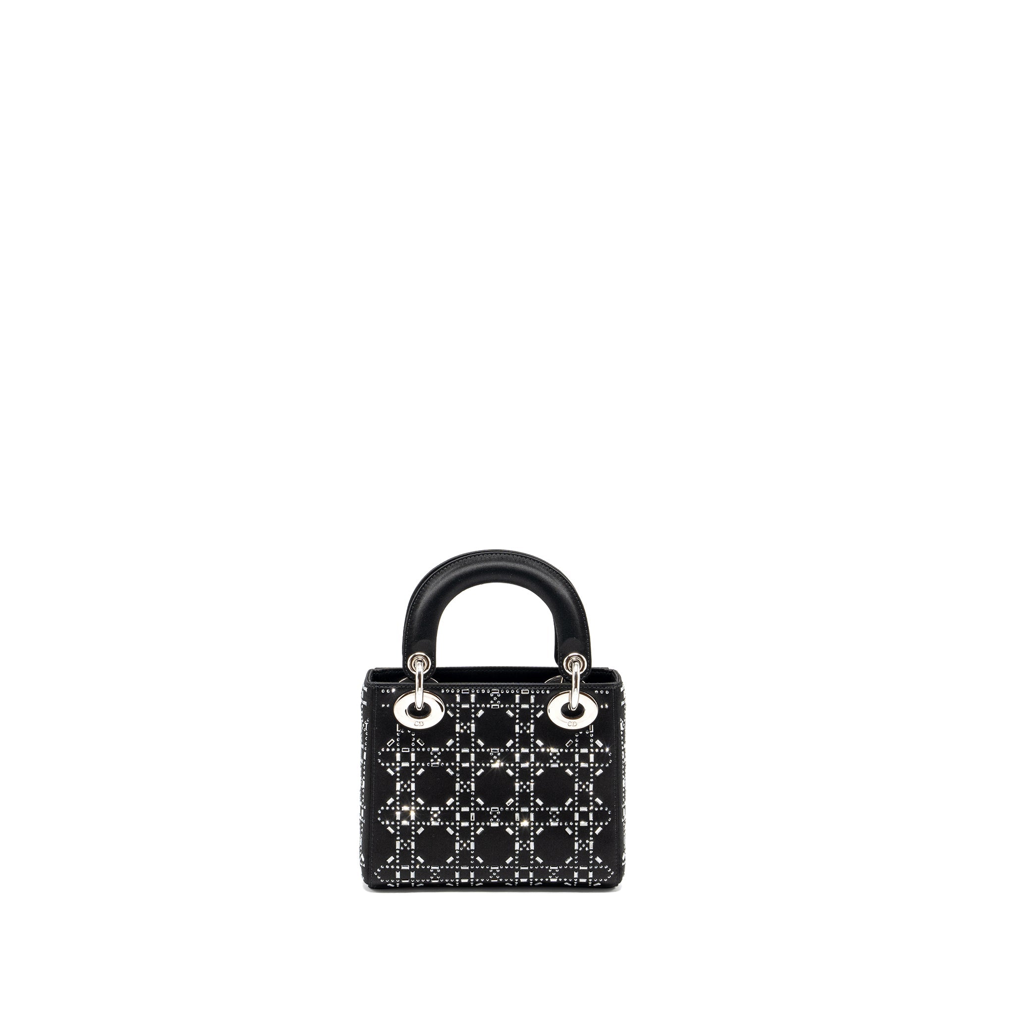 DIOR MINI LADY DIOR SATIN CRYSTAL BLACK SHW