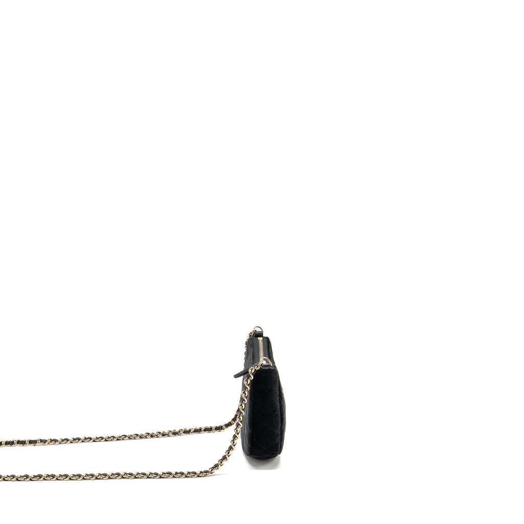 CHANEL QUILTED CRYSTAL MINI HOBO CROSSBODY BAG VELVET BLACK LGHW (MICROCHIP)