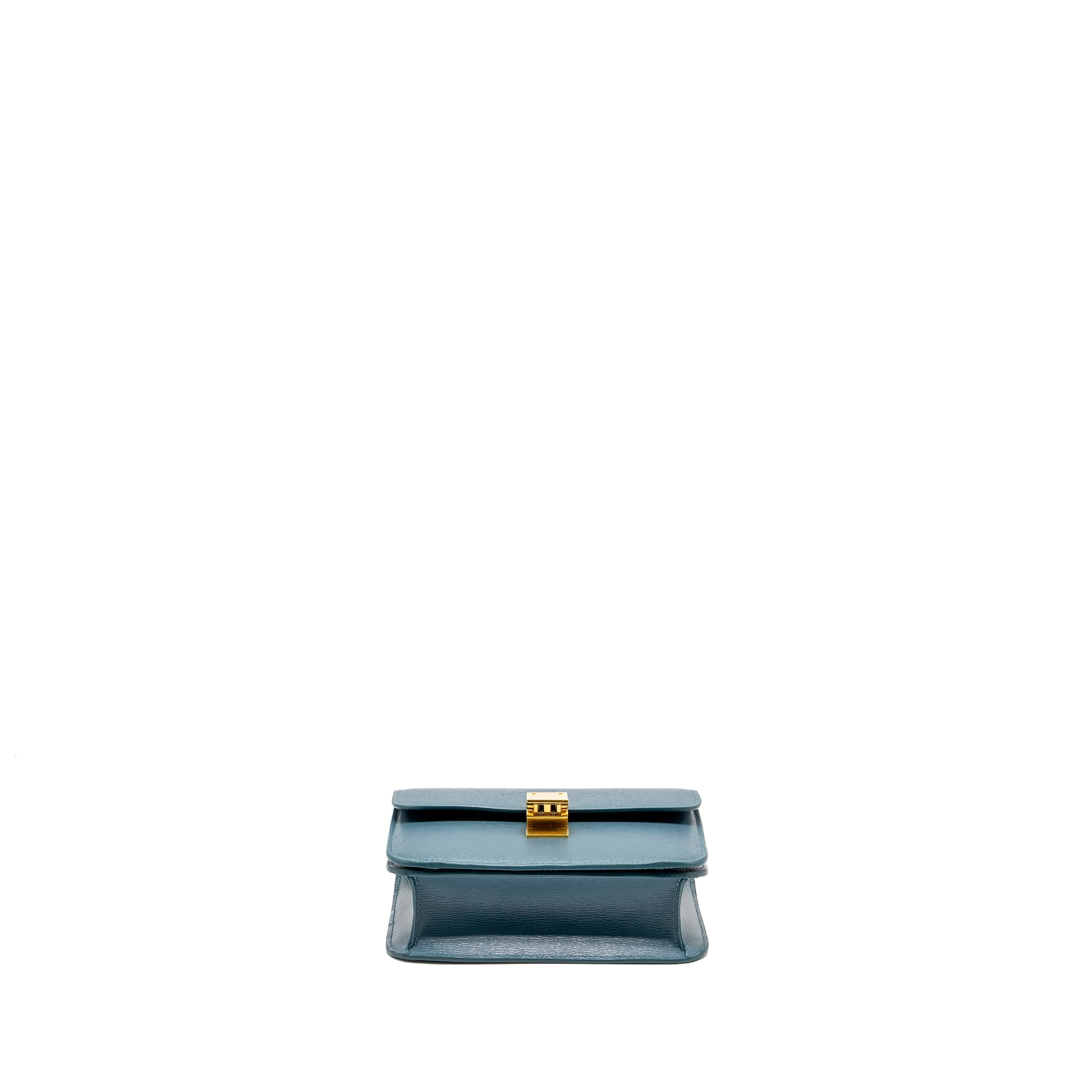 CELINE TEEN CLASSIC BOX BAG CALFSKIN GREEN SMOKE GHW
