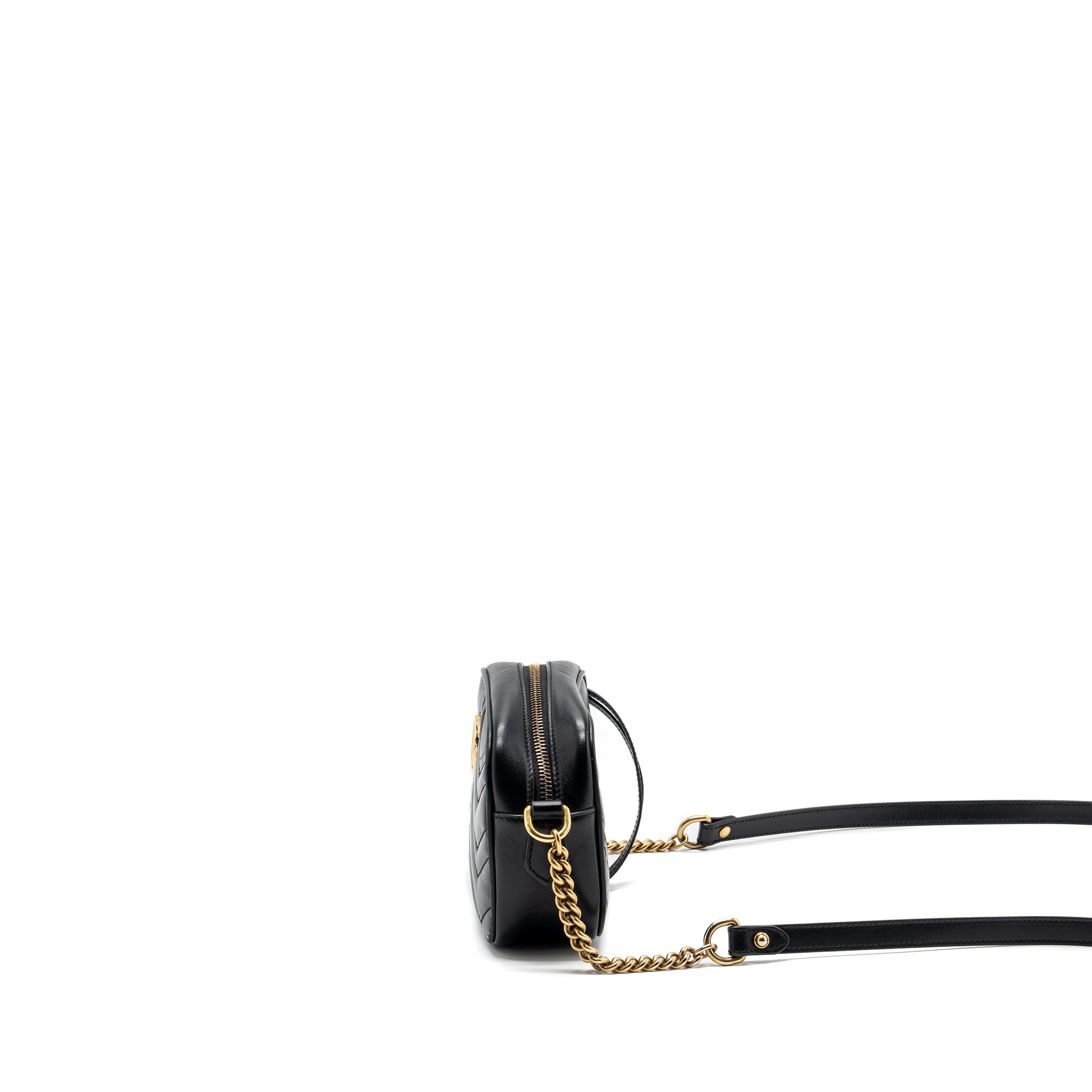 GUCCI GG MARMONT CAMERA BAG LEATHER BLACK GHW