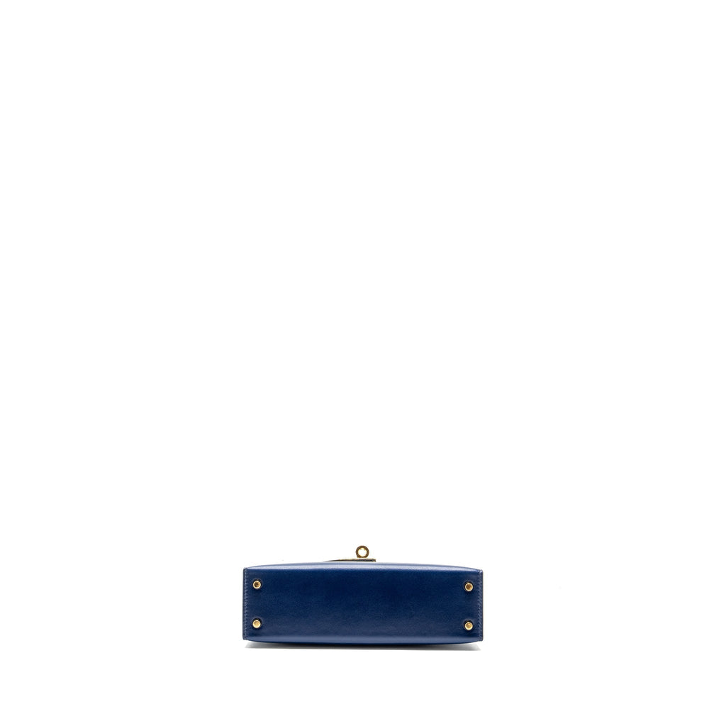 HERMES MINI KELLY II BOX CALFSKIN BLUE SAPHIR GHW