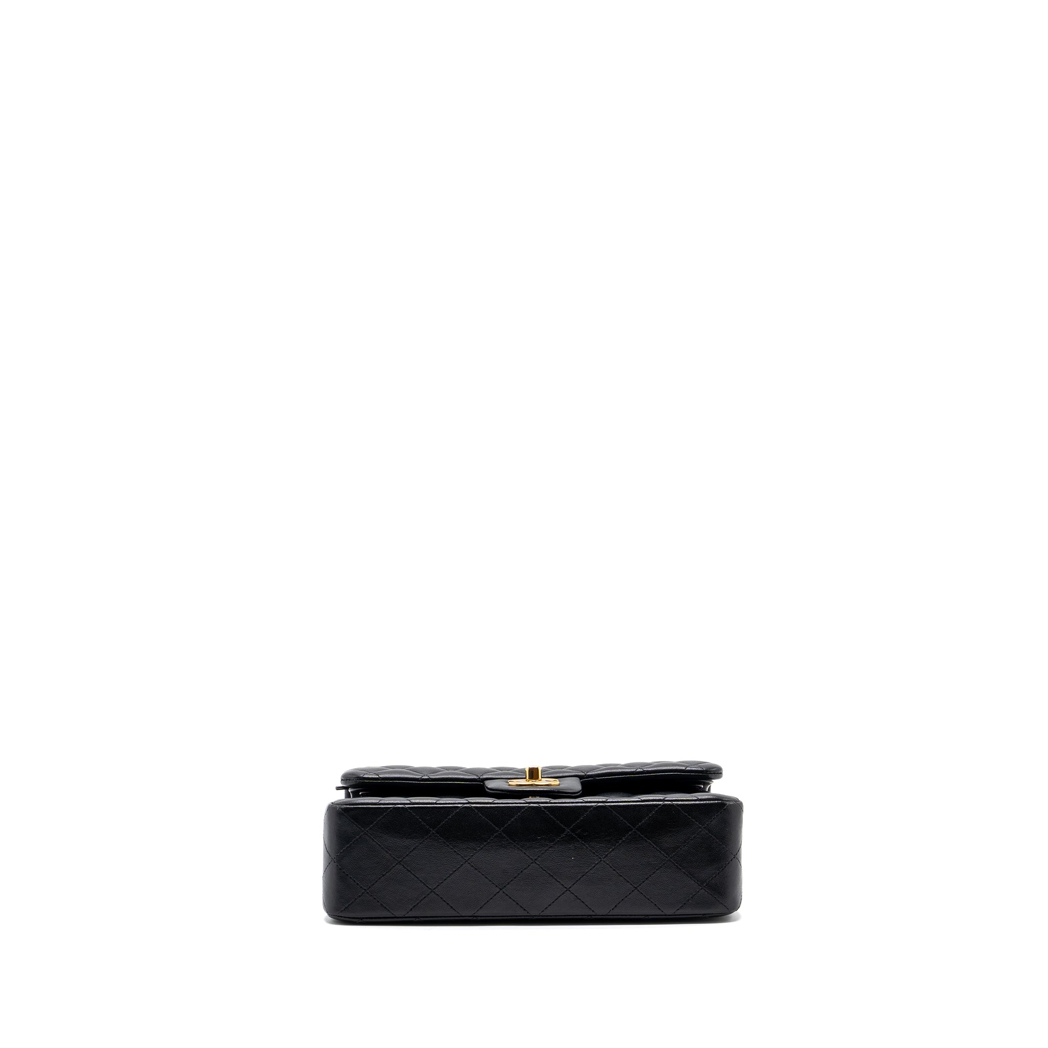 CHANEL SMALL CLASSIC DOUBLE FLAP BAG LAMBSKIN BLACK GHW